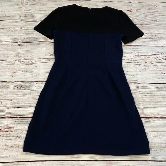Madewell Gallerist Ponte Dress Colorblock Black Navy Sz 2 - Picture 12 of 13